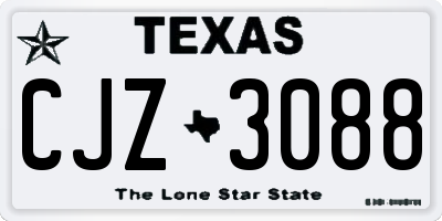 TX license plate CJZ3088