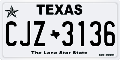 TX license plate CJZ3136