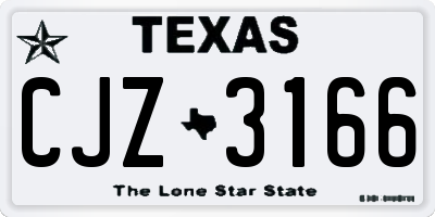 TX license plate CJZ3166