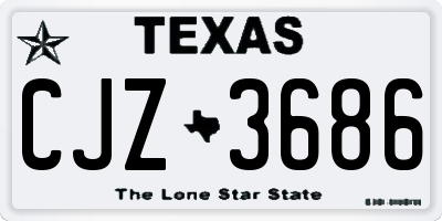 TX license plate CJZ3686