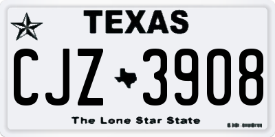 TX license plate CJZ3908
