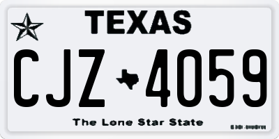 TX license plate CJZ4059