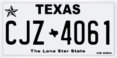 TX license plate CJZ4061