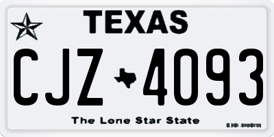 TX license plate CJZ4093