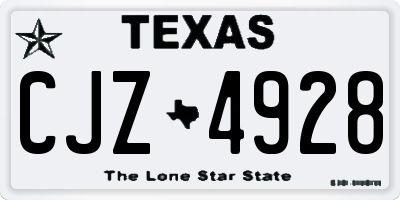 TX license plate CJZ4928