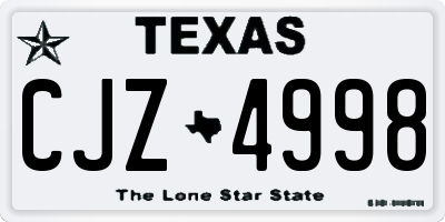 TX license plate CJZ4998