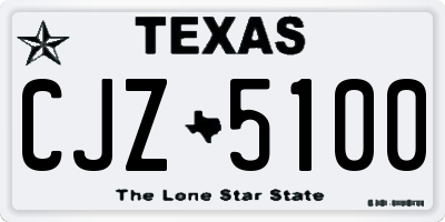 TX license plate CJZ5100