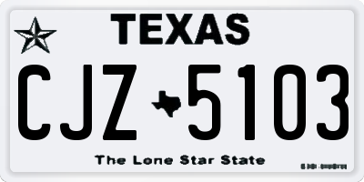 TX license plate CJZ5103