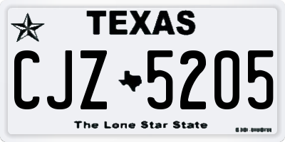 TX license plate CJZ5205