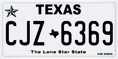 TX license plate CJZ6369