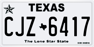 TX license plate CJZ6417