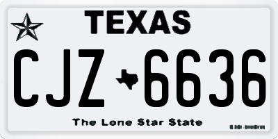 TX license plate CJZ6636