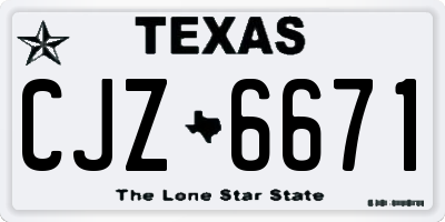 TX license plate CJZ6671