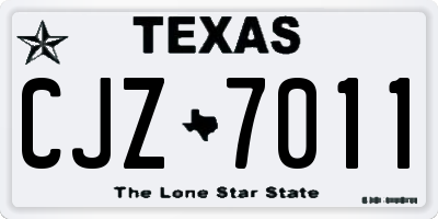 TX license plate CJZ7011