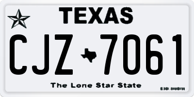 TX license plate CJZ7061