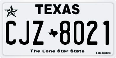 TX license plate CJZ8021