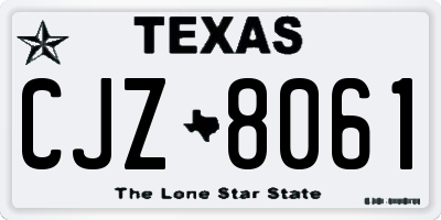 TX license plate CJZ8061