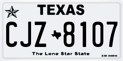 TX license plate CJZ8107