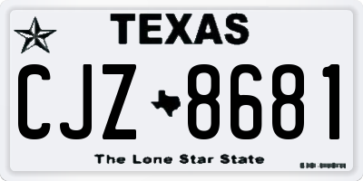 TX license plate CJZ8681