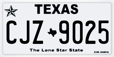 TX license plate CJZ9025