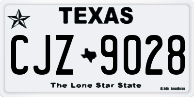 TX license plate CJZ9028