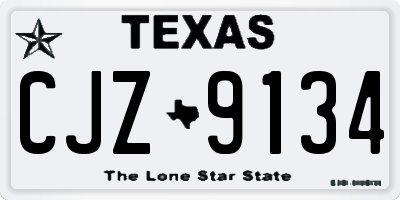 TX license plate CJZ9134