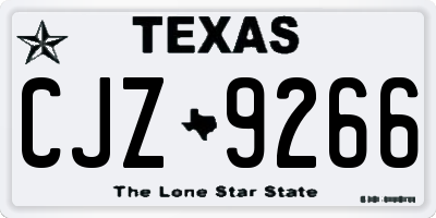 TX license plate CJZ9266