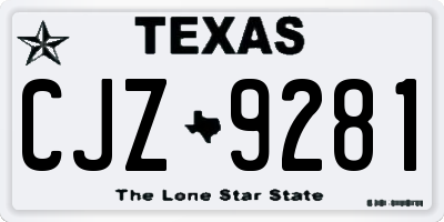 TX license plate CJZ9281