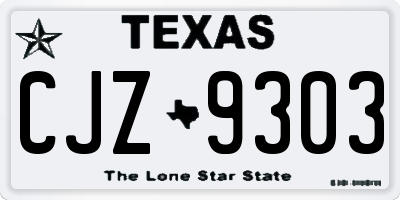 TX license plate CJZ9303