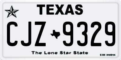TX license plate CJZ9329