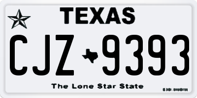 TX license plate CJZ9393