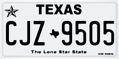 TX license plate CJZ9505