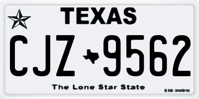 TX license plate CJZ9562