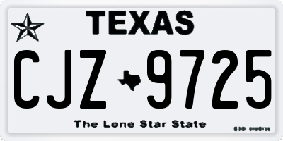 TX license plate CJZ9725