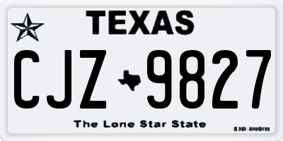 TX license plate CJZ9827