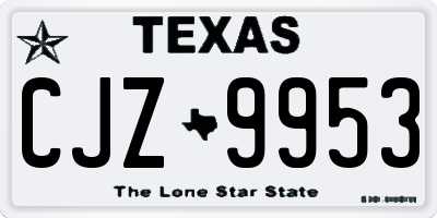 TX license plate CJZ9953