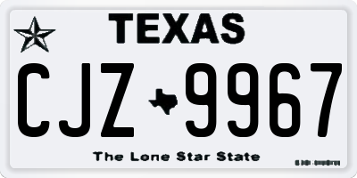 TX license plate CJZ9967