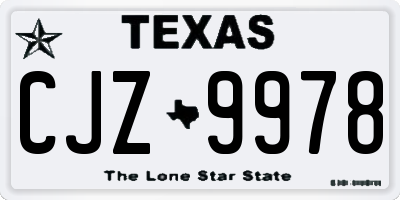 TX license plate CJZ9978