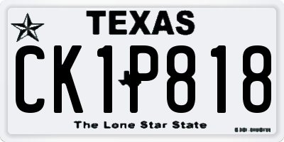 TX license plate CK1P818