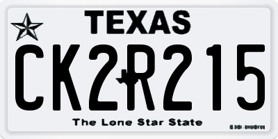 TX license plate CK2R215