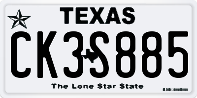 TX license plate CK3S885