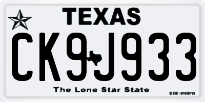 TX license plate CK9J933