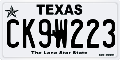 TX license plate CK9W223