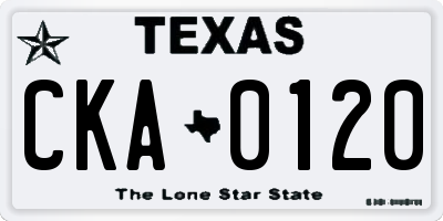 TX license plate CKA0120
