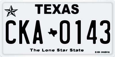 TX license plate CKA0143