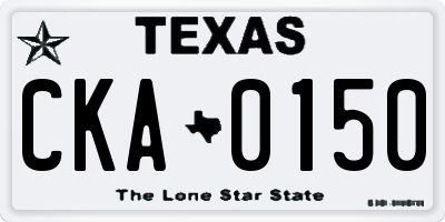 TX license plate CKA0150