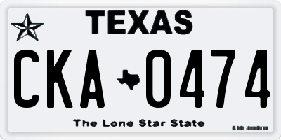 TX license plate CKA0474