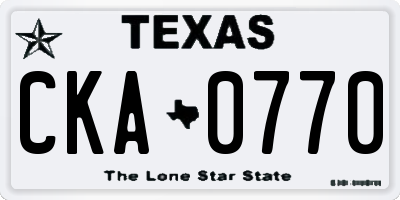 TX license plate CKA0770