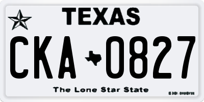 TX license plate CKA0827