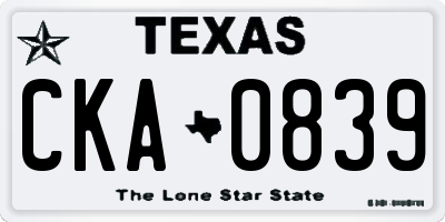 TX license plate CKA0839